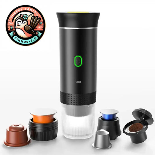 Wireless Electric Portable Espresso Coffee Machine for Car & Home Camping Coffee Maker 3-in-1 Capsule Powder Travel Coffee Maker Cheeky Fantail Finds