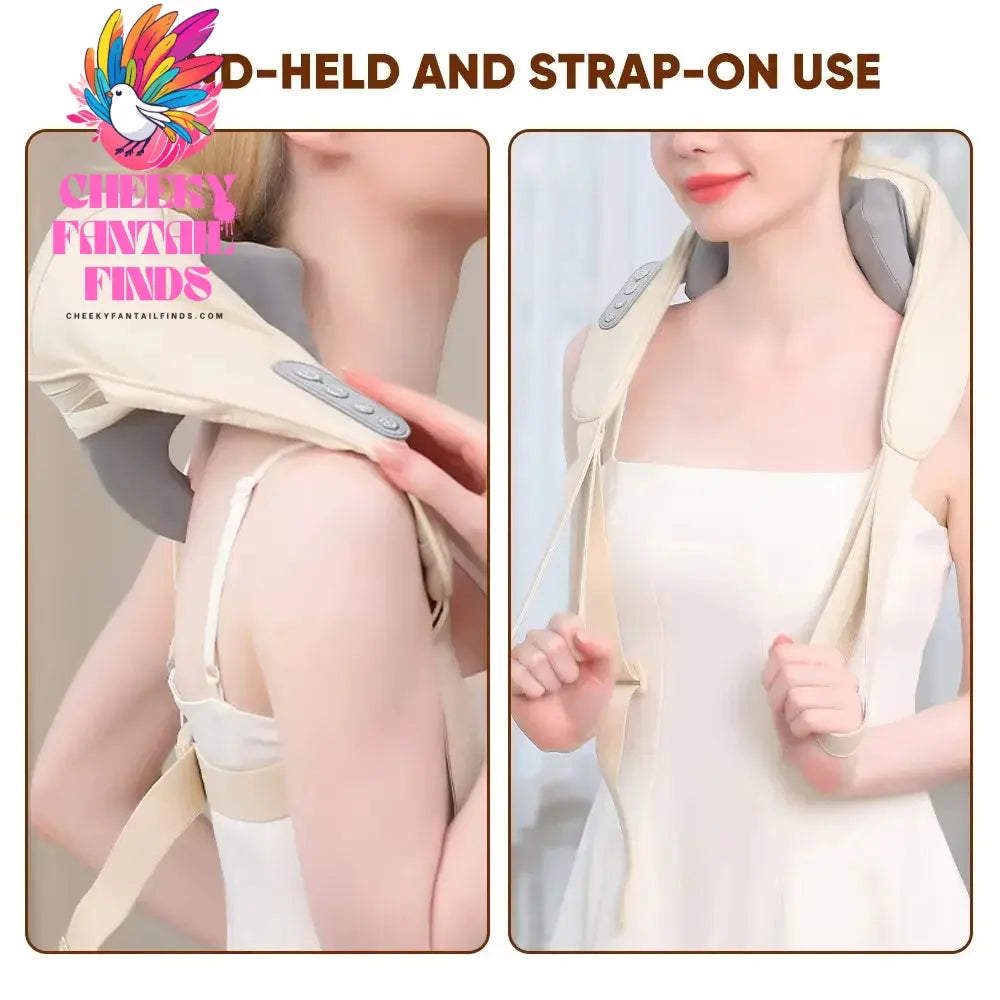 Wireless Neck And Back Massager Shoulder Kneading Massage Shawl Cervical Relaxing Trapezius Massager Cheeky Fantail Finds