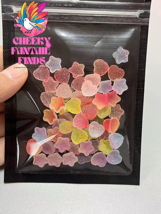 Y2K Hot Pink 30pcs Mix Heart Bear Candy Loiipop Resin Parts Handmade Phose Case Hair Girls Long Nail Art Big Decoraiton Charms Cheeky Fantail Finds