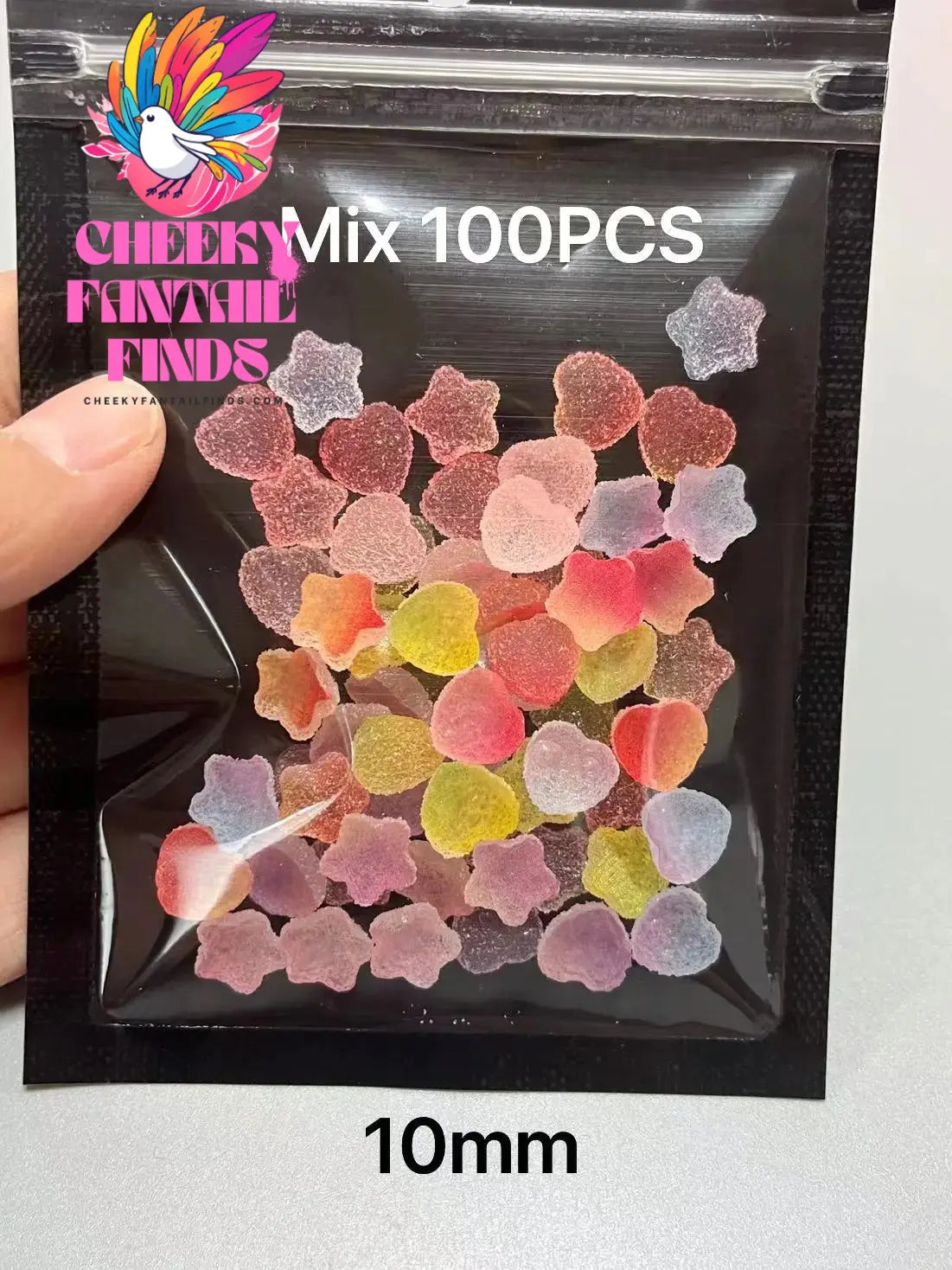 Y2K Hot Pink 30pcs Mix Heart Bear Candy Loiipop Resin Parts Handmade Phose Case Hair Girls Long Nail Art Big Decoraiton Charms Cheeky Fantail Finds