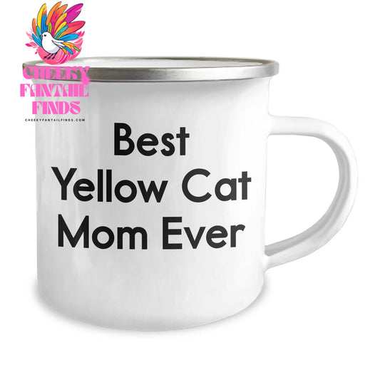 Yellow Cat Mom Ever Unique Gifts for Dad Father's Day Present Enamel Camping Mug Yellow Cat Lover Gifts for Husband Yellow Cat Enthusiasts - Image 2