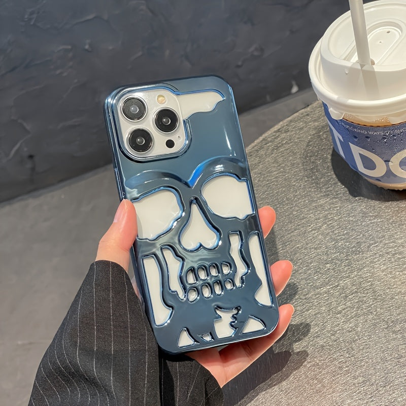 Hollow Skull Mobile Phone Case For IPhone14ProMax Soft Case 14 Protective Cover 14pro For iPhone 13Pro 11 Fashion 13promax Male 13 Female 12 For iPhone 12ProMax Cooling Model 12/11promax/ For iPhone 11