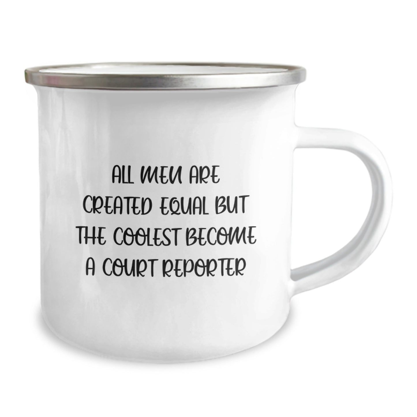 Funny Court Reporter Gifts for Him, 'All Men Are Created Equal But The Coolest Become A Court Reporter' Camping Mug for Graduation, from Friends to Family - Image 2