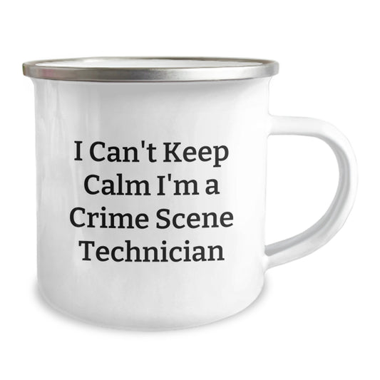 Funny Crime Scene Technician Gifts - 'I Can't Keep Calm I'm A Crime Scene Technician' Camping Mug for Graduation - Gifts from Friends to Crime Scene Technician - Image 2