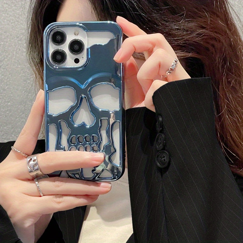 Hollow Skull Mobile Phone Case For IPhone14ProMax Soft Case 14 Protective Cover 14pro For iPhone 13Pro 11 Fashion 13promax Male 13 Female 12 For iPhone 12ProMax Cooling Model 12/11promax/ For iPhone 11