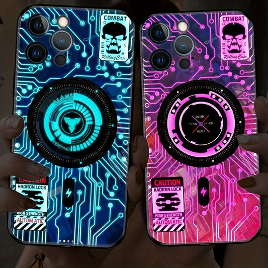 Suitable for iPhone color intelligent voice control call light emitting case LED light phone case 14/14Plus/14Pro/14Pro Max, iPhone 13/13Mini/13Pro/13Pro Max color light emitting bumper shockproof feel frosted anti scratch pr