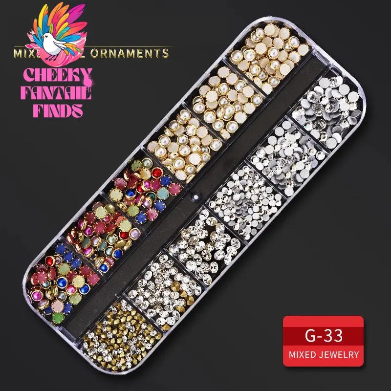 nail parts nail art glitter rhinestone Crystal gems jewelry Bead Manicure decoration accessories nail supplies for professionals Cheeky Fantail Finds