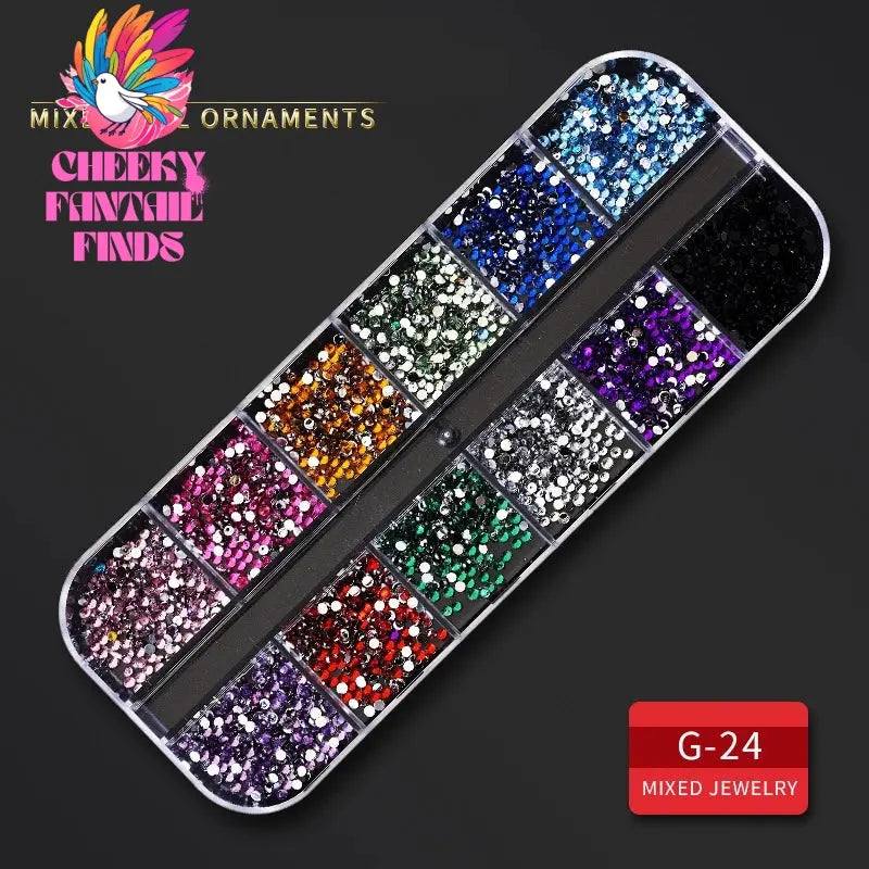 nail parts nail art glitter rhinestone Crystal gems jewelry Bead Manicure decoration accessories nail supplies for professionals Cheeky Fantail Finds