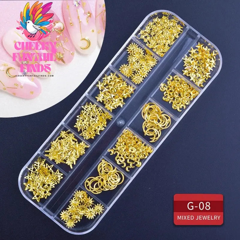 nail parts nail art glitter rhinestone Crystal gems jewelry Bead Manicure decoration accessories nail supplies for professionals Cheeky Fantail Finds
