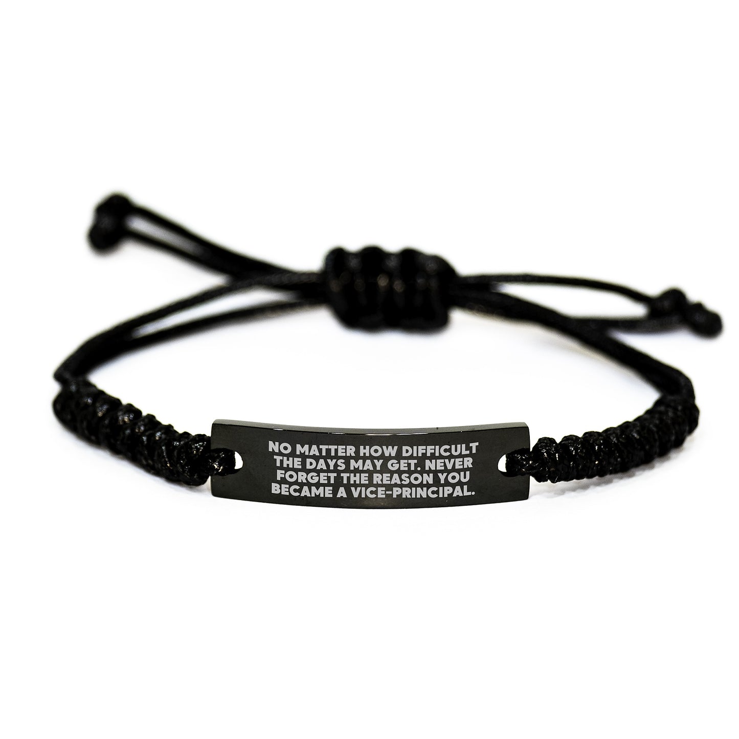 Vice-Principal Inspirational Gifts from Friends, Adjustable Rope Bracelet for Vice-Principal, Never Forget the Reason You Became a Vice-Principal, Unique Graduation Gifts - Image 1