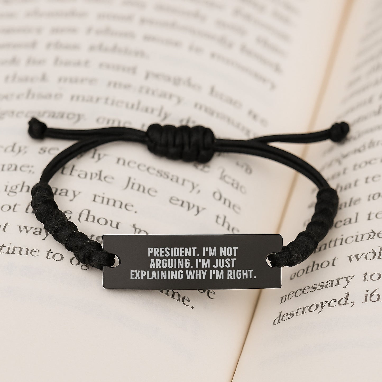 Funny President Rope Bracelet Gifts from Friends to President - 'I'm Not Arguing. I'm Just Explaining Why I'm Right.' Graduation Unique Gifts for Him - Image 3