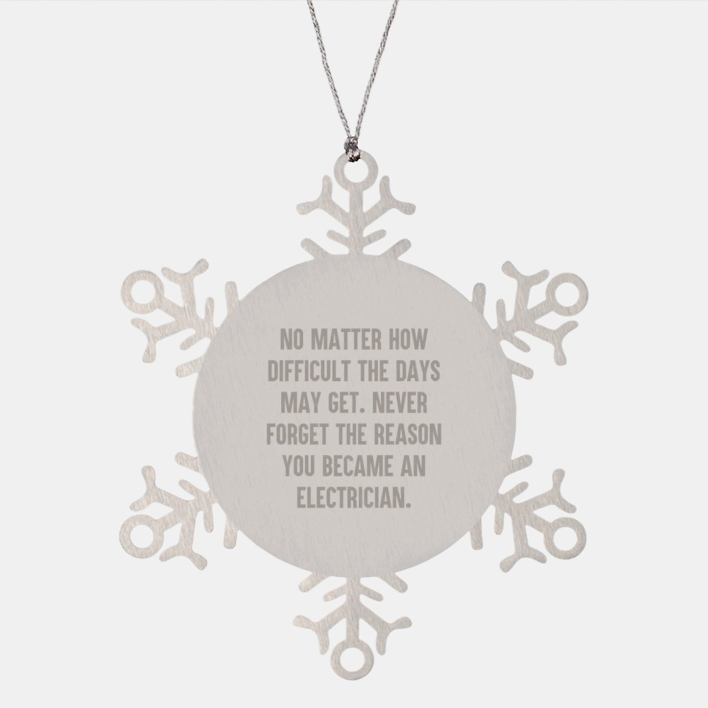 Electrician Gifts from Friends for Electricians - Snowflake Ornament with Inspirational Quote, Christmas Unique Gifts, Gifts from Friends to Electricians - Image 1