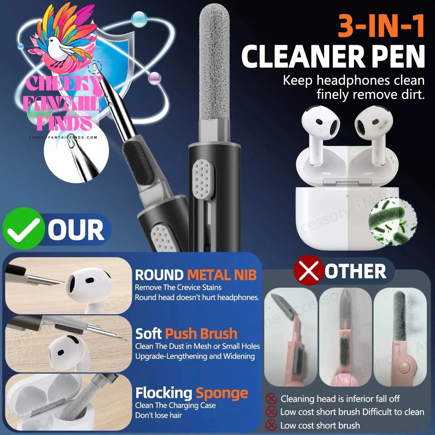 【with Invisible Phone Stand】Secure Lock Case for AirPods Pro Case Cover Magnetic Case For Apple AirPod 4 Wireless Charing Case Cheeky Fantail Finds