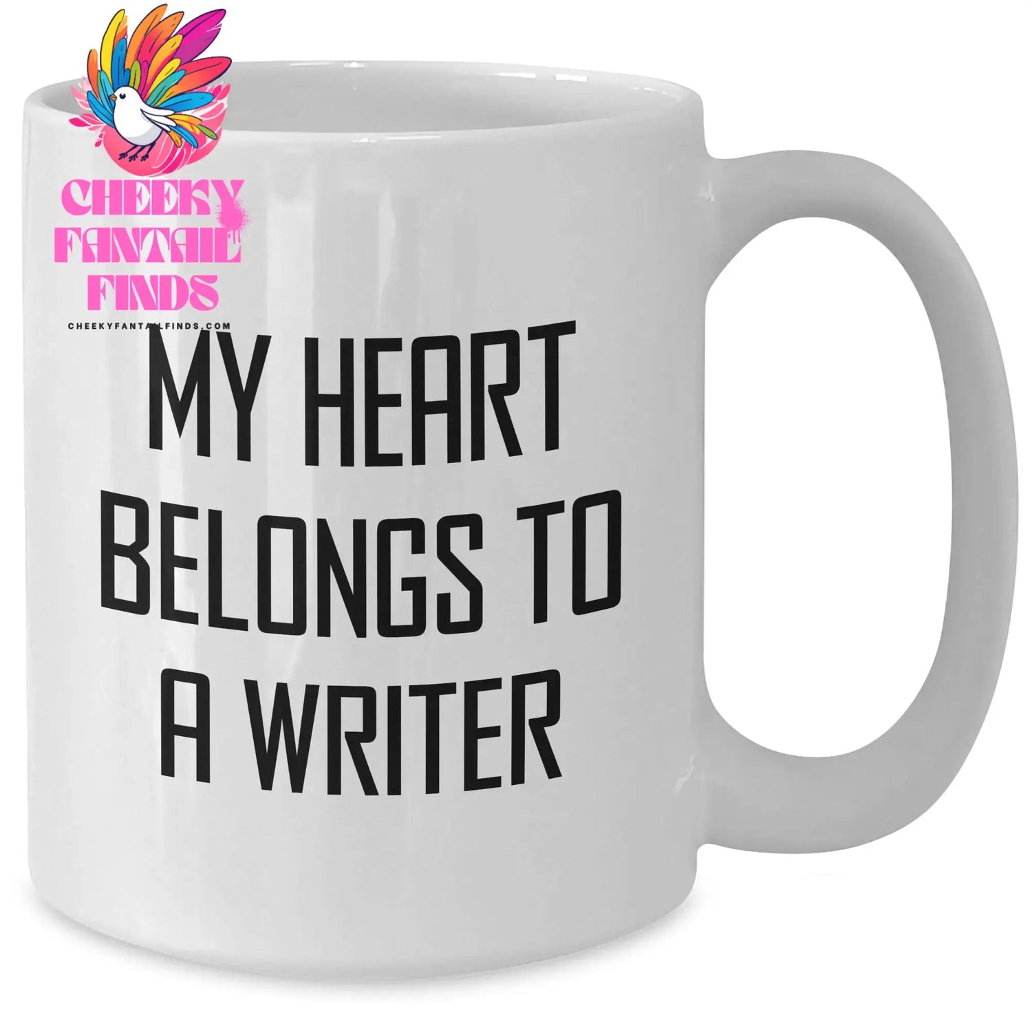 Writer-white-coffee-mug Cheeky Fantail Finds