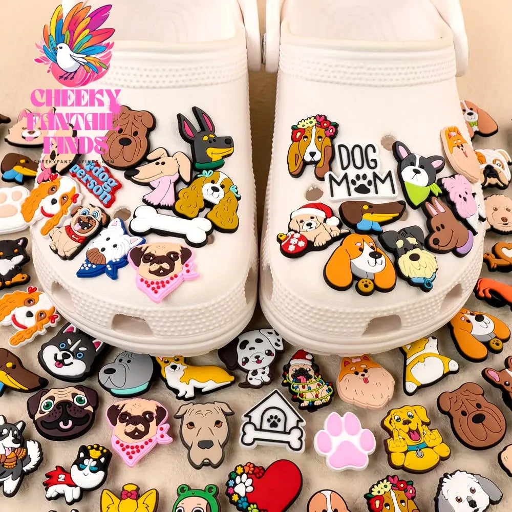 1/100pcs Dog Pin for Shoe Corgi Bulldog Dachshund Chenery Dog Shoe Charms for Kids Women Men Buckle Sandal Accessories Ornament - Cheeky Fantail Finds