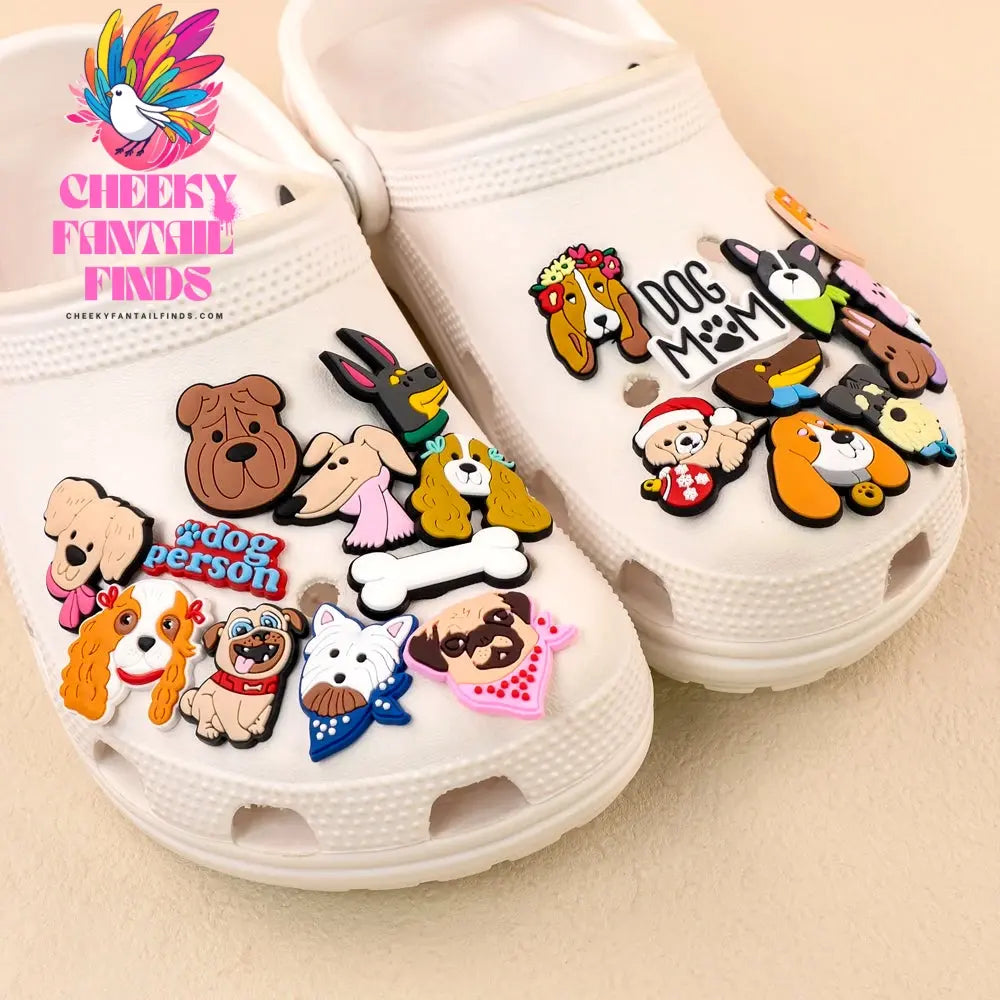 1/100pcs Dog Pin for Shoe Corgi Bulldog Dachshund Chenery Dog Shoe Charms for Kids Women Men Buckle Sandal Accessories Ornament - Cheeky Fantail Finds