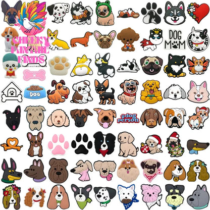 1/100pcs Dog Pin for Shoe Corgi Bulldog Dachshund Chenery Dog Shoe Charms for Kids Women Men Buckle Sandal Accessories Ornament - Cheeky Fantail Finds