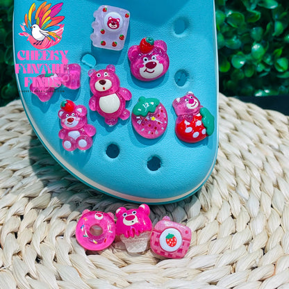 1-10Pcs Cartoon Toy Story Strawberry Donut Resin Shoe Charms Garden Shoes Button Decorations DIY Backpack Kid Gift Cheeky Fantail Finds