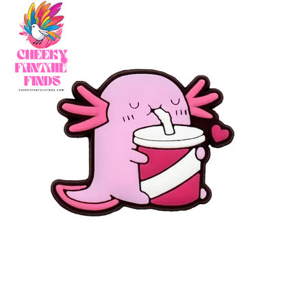 1/10pcs PVC Funny Salamander Shoe Charms Cartoon Pink Animal Shoe Decorations Pins for Women Girl Kids Sandal Accessories Gifts - Cheeky Fantail Finds