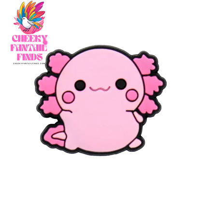 1/10pcs PVC Funny Salamander Shoe Charms Cartoon Pink Animal Shoe Decorations Pins for Women Girl Kids Sandal Accessories Gifts - Cheeky Fantail Finds