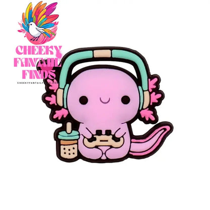 1/10pcs PVC Funny Salamander Shoe Charms Cartoon Pink Animal Shoe Decorations Pins for Women Girl Kids Sandal Accessories Gifts - Cheeky Fantail Finds