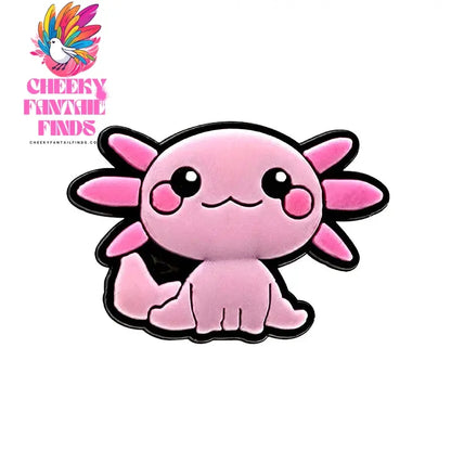 1/10pcs PVC Funny Salamander Shoe Charms Cartoon Pink Animal Shoe Decorations Pins for Women Girl Kids Sandal Accessories Gifts - Cheeky Fantail Finds