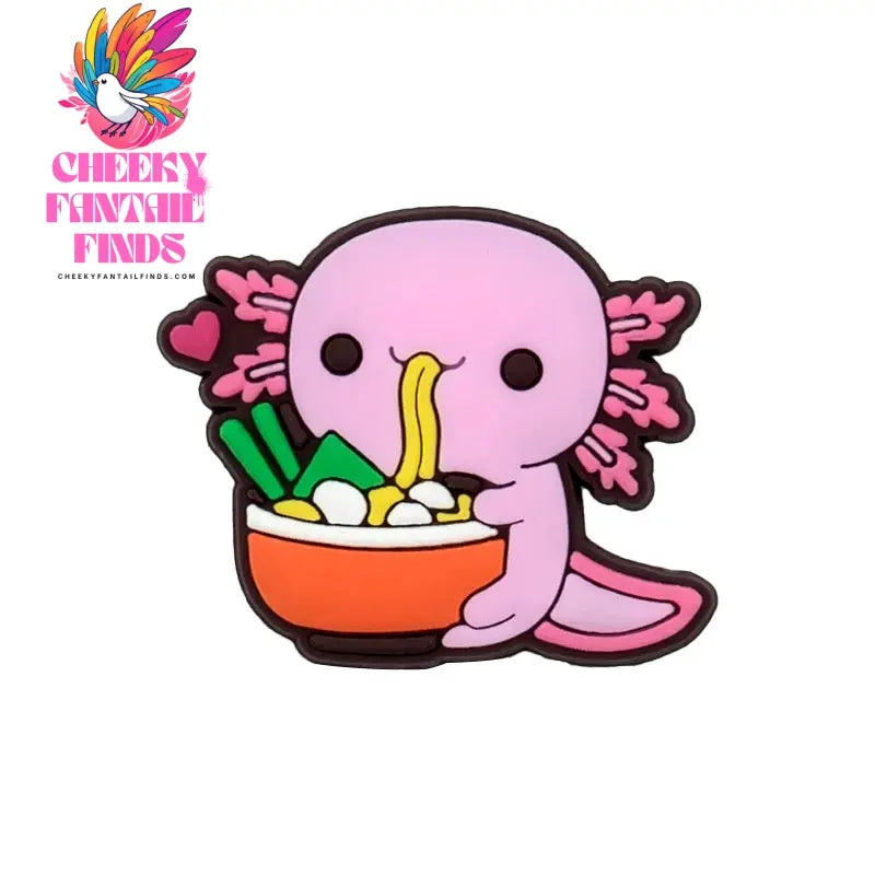1/10pcs PVC Funny Salamander Shoe Charms Cartoon Pink Animal Shoe Decorations Pins for Women Girl Kids Sandal Accessories Gifts - Cheeky Fantail Finds