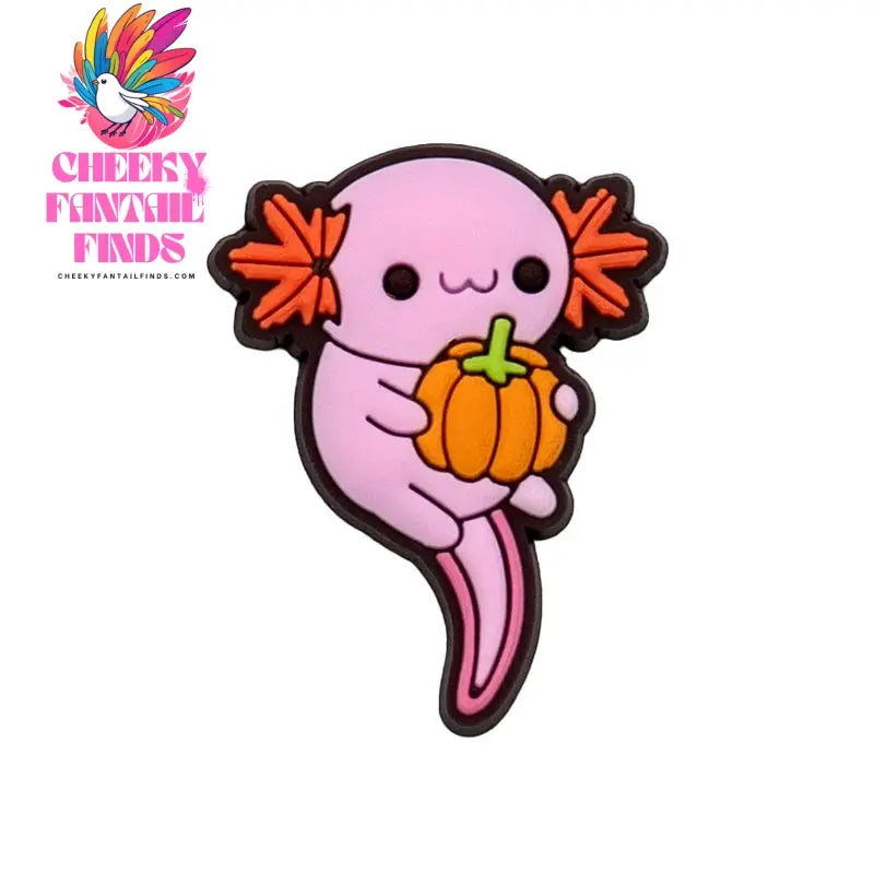1/10pcs PVC Funny Salamander Shoe Charms Cartoon Pink Animal Shoe Decorations Pins for Women Girl Kids Sandal Accessories Gifts - Cheeky Fantail Finds
