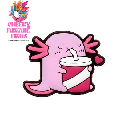 1/10pcs PVC Funny Salamander Shoe Charms Cartoon Pink Animal Shoe Decorations Pins for Women Girl Kids Sandal Accessories Gifts - Cheeky Fantail Finds
