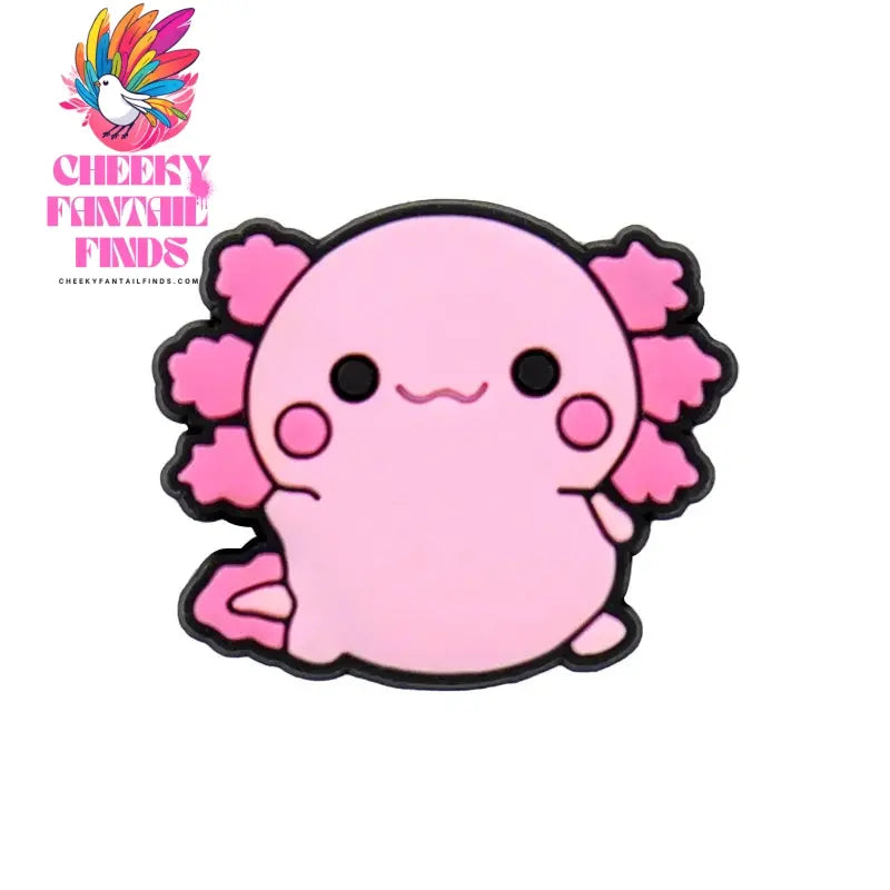 1/10pcs PVC Funny Salamander Shoe Charms Cartoon Pink Animal Shoe Decorations Pins for Women Girl Kids Sandal Accessories Gifts - Cheeky Fantail Finds