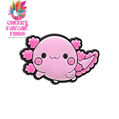 1/10pcs PVC Funny Salamander Shoe Charms Cartoon Pink Animal Shoe Decorations Pins for Women Girl Kids Sandal Accessories Gifts - Cheeky Fantail Finds