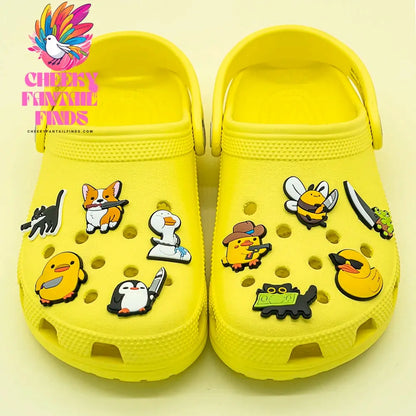 1/10pcs Penguin Frog Shoe Decoration Accessories Cute Duck Cat Dog Shoe Charms Pin Clog Garden Sandals for Kids Gift - Cheeky Fantail Finds