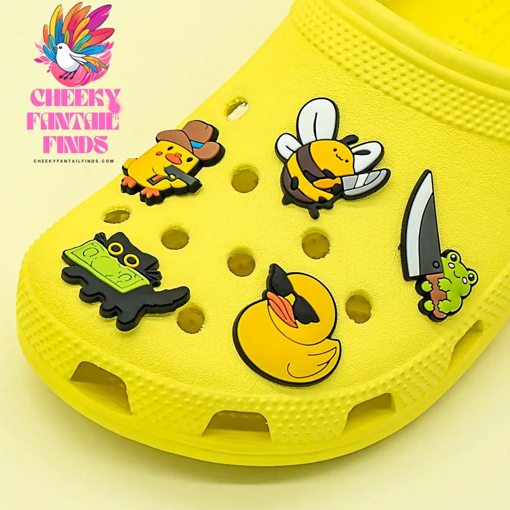 1/10pcs Penguin Frog Shoe Decoration Accessories Cute Duck Cat Dog Shoe Charms Pin Clog Garden Sandals for Kids Gift - Cheeky Fantail Finds