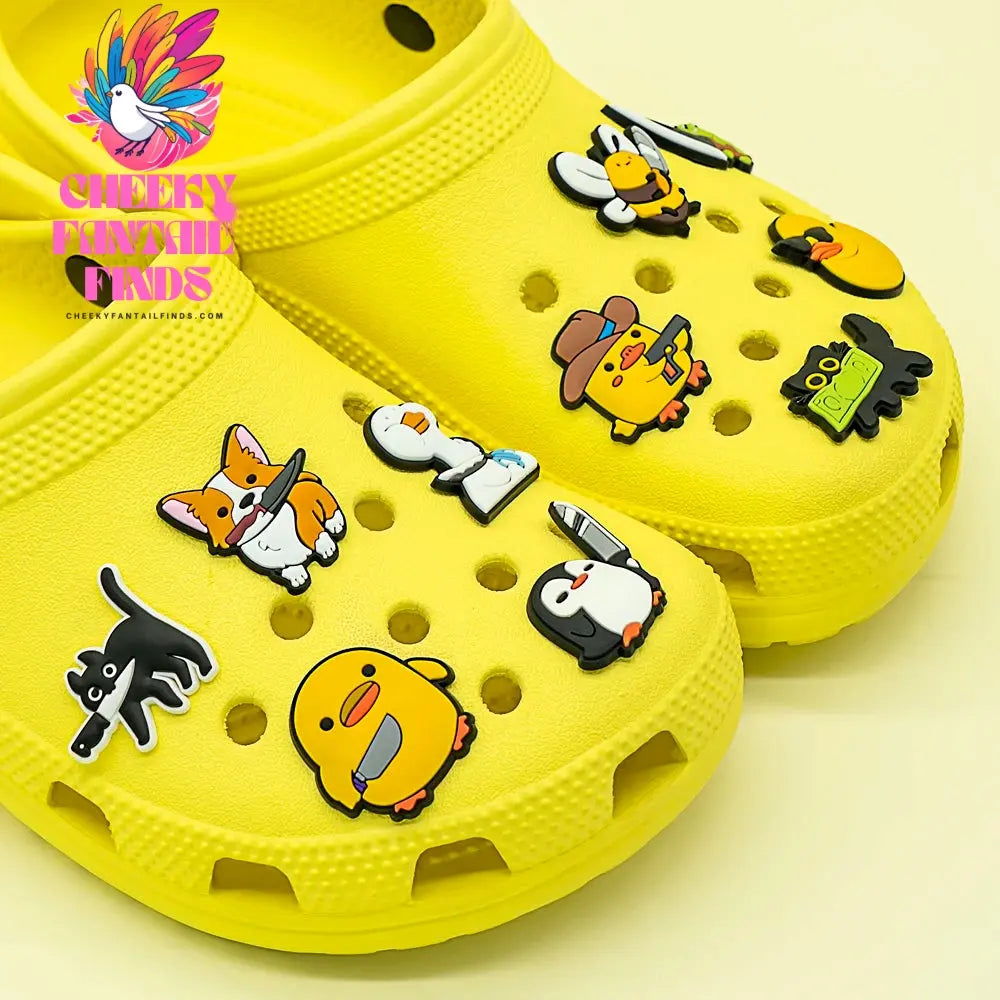 1/10pcs Penguin Frog Shoe Decoration Accessories Cute Duck Cat Dog Shoe Charms Pin Clog Garden Sandals for Kids Gift - Cheeky Fantail Finds