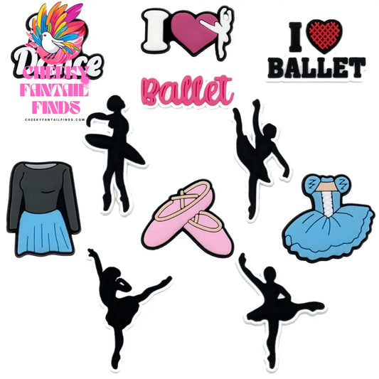 1/11pcs Ballet Shoe Charms for Women Girl Pink Pins Ballet Skirt Shoe Decorations for Dancer Sandal Accessories Ornament Buckle - Cheeky Fantail Finds