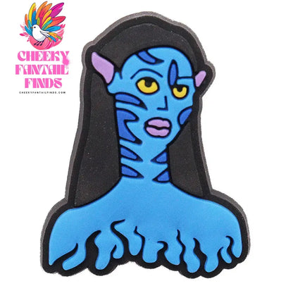 1-12Pcs Blue Avatar The Way of Water Shoe Buckle Charms Man Movie Cheeky Fantail Finds