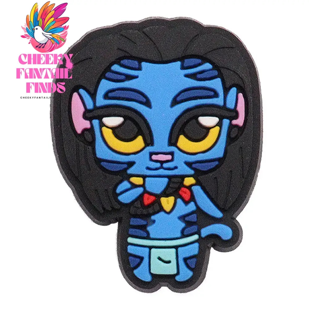 1-12Pcs Blue Avatar The Way of Water Shoe Buckle Charms Man Movie Cheeky Fantail Finds