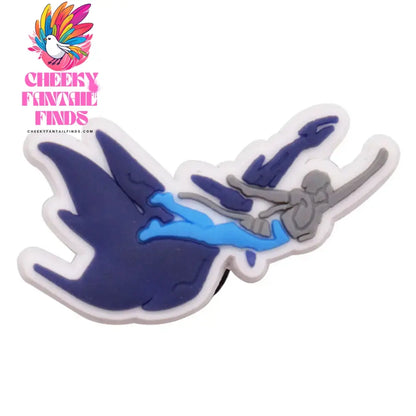 1-12Pcs Blue Avatar The Way of Water Shoe Buckle Charms Man Movie Cheeky Fantail Finds