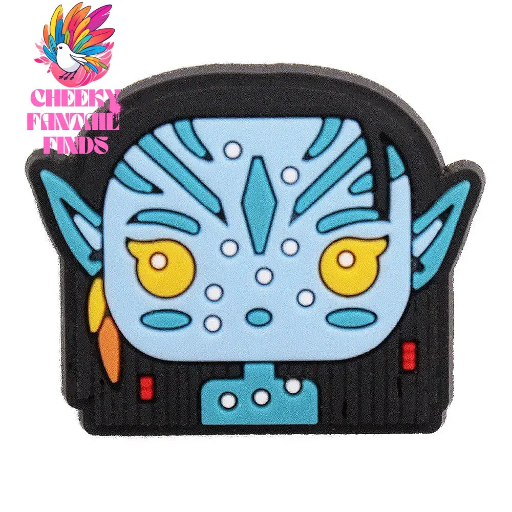 1-12Pcs Blue Avatar The Way of Water Shoe Buckle Charms Man Movie Cheeky Fantail Finds