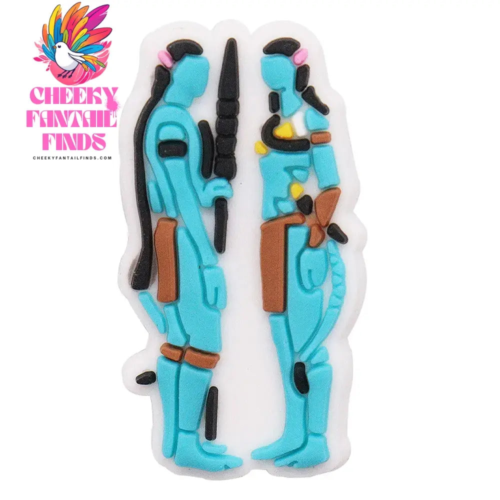1-12Pcs Blue Avatar The Way of Water Shoe Buckle Charms Man Movie Cheeky Fantail Finds