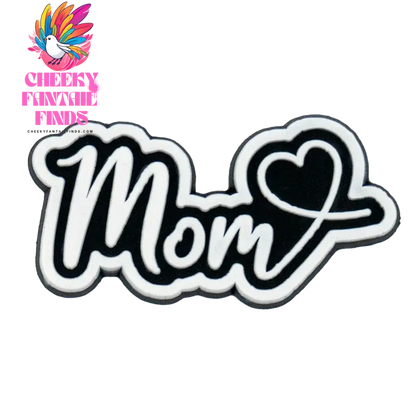 1/12pcs Mom Life Shoe Charms for Women Shoe Decorations Pink Heart Pins for Mother Buckle MaMa Sandal Accessories Ornament - Cheeky Fantail Finds