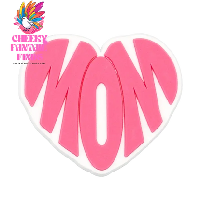 1/12pcs Mom Life Shoe Charms for Women Shoe Decorations Pink Heart Pins for Mother Buckle MaMa Sandal Accessories Ornament - Cheeky Fantail Finds