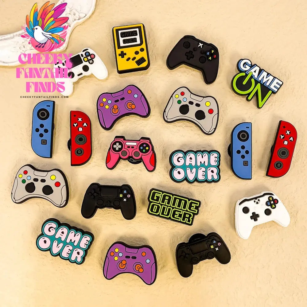 1-13pcs Shoe Charms Game Console Gamepad Shoe Decorations Pins for Men Boy Favor Gifts Clog Accessories Clog Buckle Fit Sandals - Cheeky Fantail Finds