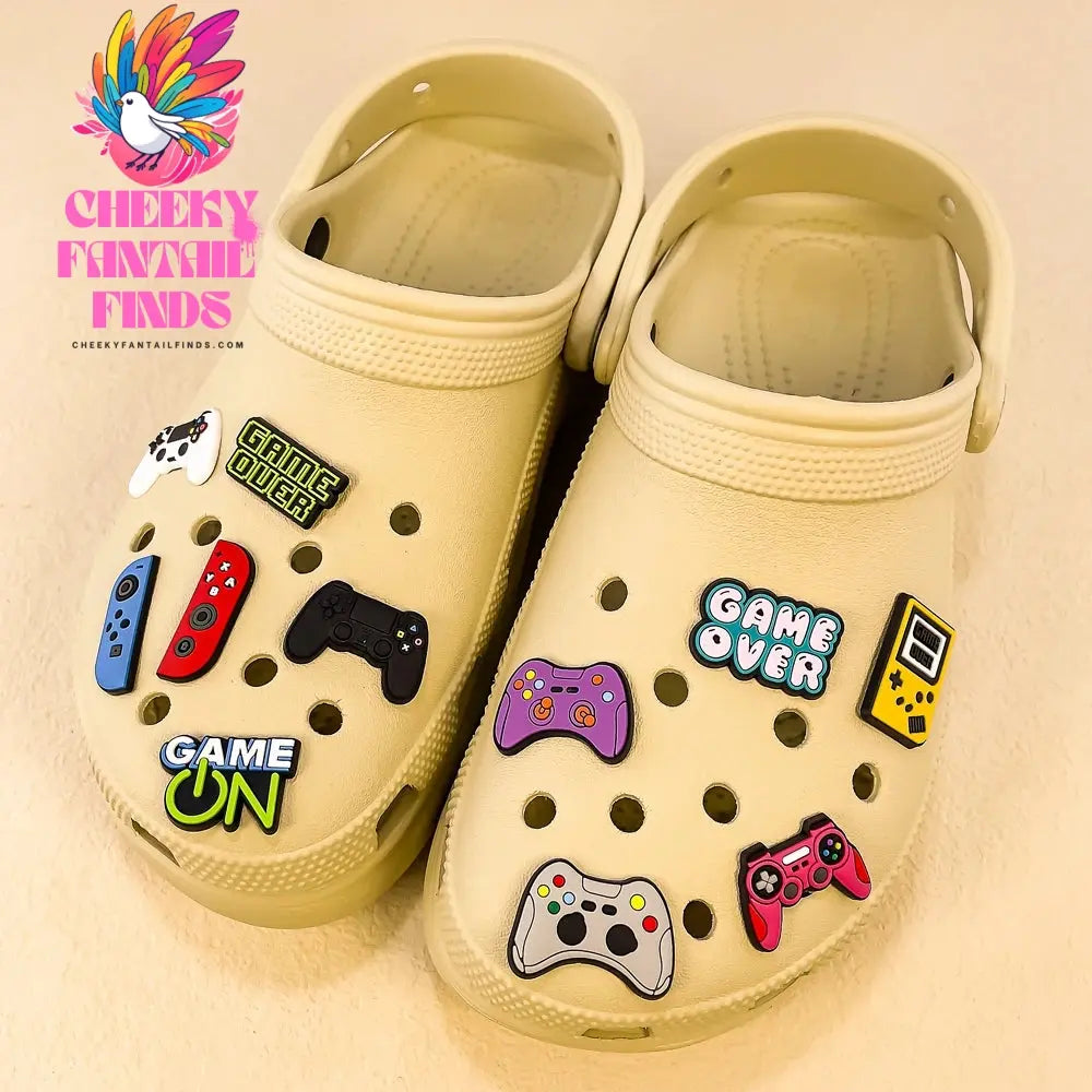 1-13pcs Shoe Charms Game Console Gamepad Shoe Decorations Pins for Men Boy Favor Gifts Clog Accessories Clog Buckle Fit Sandals - Cheeky Fantail Finds