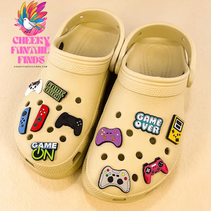1-13pcs Shoe Charms Game Console Gamepad Shoe Decorations Pins for Men Boy Favor Gifts Clog Accessories Clog Buckle Fit Sandals - Cheeky Fantail Finds