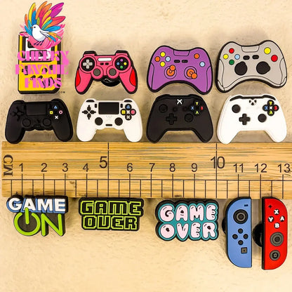 1-13pcs Shoe Charms Game Console Gamepad Shoe Decorations Pins for Men Boy Favor Gifts Clog Accessories Clog Buckle Fit Sandals - Cheeky Fantail Finds