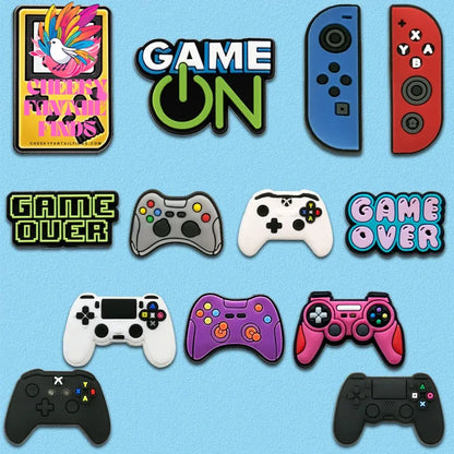 1-13pcs Shoe Charms Game Console Gamepad Shoe Decorations Pins for Men Boy Favor Gifts Clog Accessories Clog Buckle Fit Sandals - Cheeky Fantail Finds