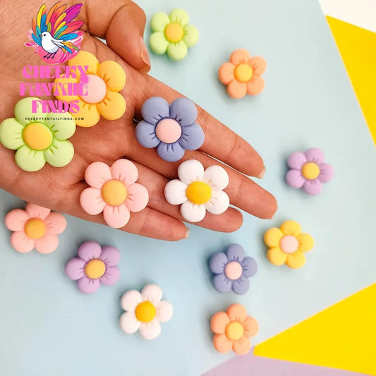1-14Pcs Petal Colorful Flower Shoe Charms Designer DIY Shoes Decaration For Garden Clogs Accessories Kids Women Girls Gifts - Cheeky Fantail Finds