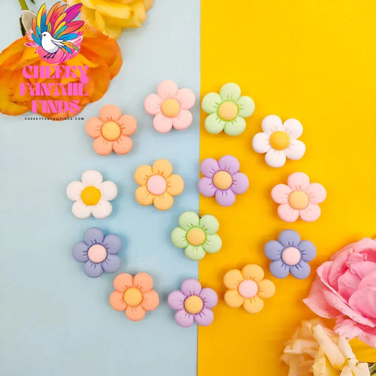 1-14Pcs Petal Colorful Flower Shoe Charms Designer DIY Shoes Decaration For Garden Clogs Accessories Kids Women Girls Gifts - Cheeky Fantail Finds