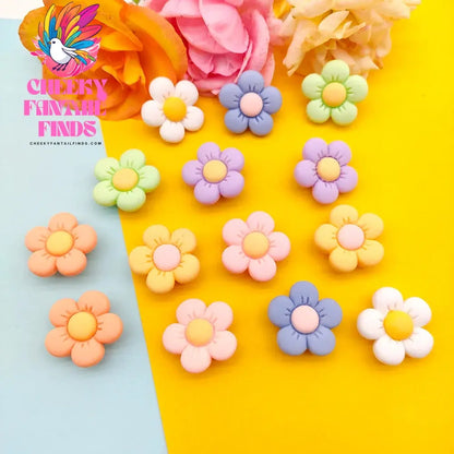 1-14Pcs Petal Colorful Flower Shoe Charms Designer DIY Shoes Decaration For Garden Clogs Accessories Kids Women Girls Gifts - Cheeky Fantail Finds